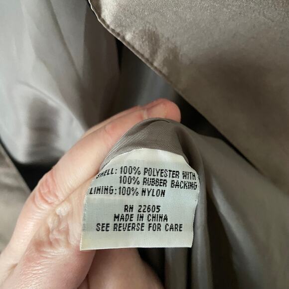 TOTES Vintage 80's 90's Womens 12P Trench Raincoat Two Tone Button Cinch Collar - Picture 9 of 16